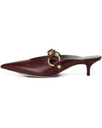 Balenciaga - City Buckle-Strap Embellished Leather Heeled Mules - Lyst