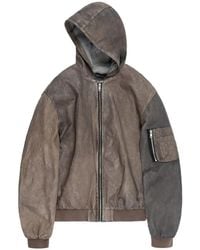 ALEXANDER DIGENOVA - Hooded Leather Bomber Jacket - Lyst