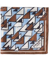 Prada - Schal mit geometrischem Print - Lyst