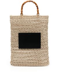 Jil Sander - Woven Bamboo-Handle Tote Bag - Lyst