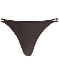 KARL LAGERFELD - K/Signature Mid-Rise Bikini Bottoms - Lyst