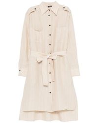 Kiton - Striped Belted Shirt Dress - Lyst
