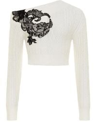 Hellessy - Cable-Knit Lace-Appliqué Sweater - Lyst