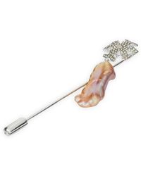 Tory Burch - Runway Logo Pearl Pin - Lyst