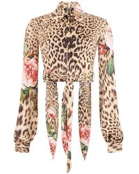 Roberto Cavalli - Floral Leopard-Print Shirt - Lyst