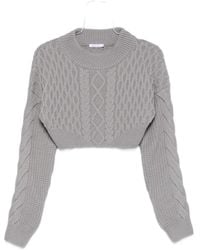Patrizia Pepe - Cable-knit cropped sweater - Lyst