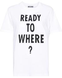 Moschino - Text-Print Organic Cotton T-Shirt - Lyst