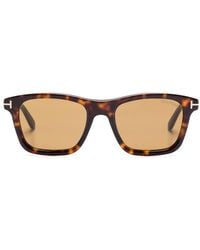 Tom Ford - The Tom Ford 1179 Barron Sunglasses Feature A Classic Rectangular Shape With An Arching Brow Line Suitable For - Lyst