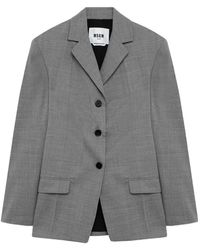 MSGM - Darted Single-Breasted Jacket - Lyst