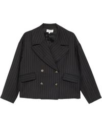 Psophia - Pinstriped Double-Breasted Blazer - Lyst