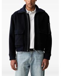 Paul & Shark - Ribbed-Knit Collar Jacket - Lyst