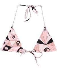 PUCCI - Occhi Print Triangle Bikini Top - Lyst