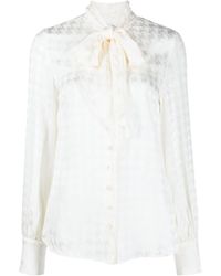 MSGM - Bluse mit Hahnentrittmuster - Lyst