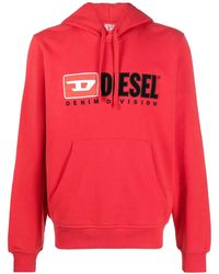 DIESEL - S-Ginn-Hood-Div Logo-Appliqué Hoodie - Lyst