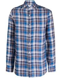 Brunello Cucinelli - Check-Pattern Linen Shirt - Lyst