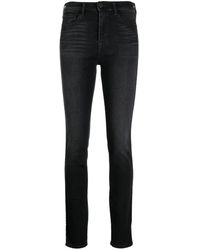 Emporio Armani - Skinny-Jeans Mit Logo-Stickerei - Lyst