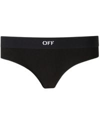 Off-White c/o Virgil Abloh - Ribbed Logo-Detail Cotton Thong - Lyst