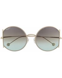 Ferragamo - Round-frame Gradient Sunglasses - Lyst