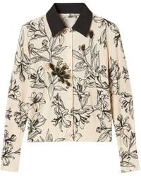 Twinset - Floral Knit Cardigan With Collar - Lyst