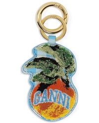 Ganni - Schlüsselanhänger Mit Logo - Lyst