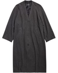 Balenciaga - Manteau en laine feutrée à carreaux - Lyst