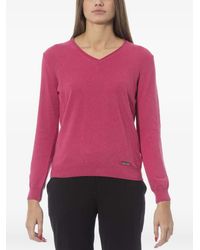 Baldinini - Long-Sleev V-Neck Knitted Sweater - Lyst