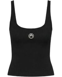 Marine Serre - Geribbelde Tanktop Met Maan-Logo - Lyst