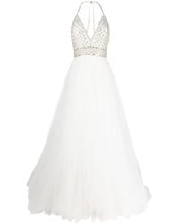 Jenny Packham - Eva Crystal-Embellished Halterneck Gown - Lyst