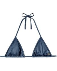 Palm Angels - Haut De Bikini Métallisé À Bonnets Triangles - Lyst