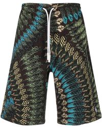 Marcelo Burlon - Bermudas rectas con plumas estampadas - Lyst