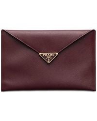 Prada - Clutch Mit Triangel-Logo - Lyst