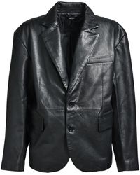 BREATH - Single-Breasted Leather Blazer - Lyst