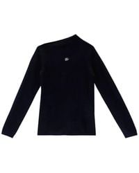 KARL LAGERFELD - Karl Autograph Asymmetric-Neck Sweater - Lyst