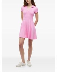 Tommy Hilfiger - Mini Ribbed-Knit Flared Polo Dress - Lyst