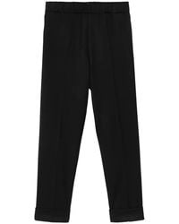 D.exterior - Elastic-Waistband Cuffed Straight Trousers - Lyst