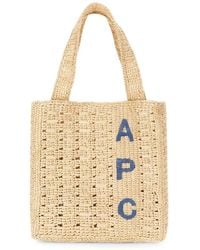 A.P.C. - Logo-Embroidered Woven Tote Bag - Lyst