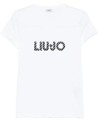 Liu Jo - Logo-Embellished Cotton T-Shirt - Lyst