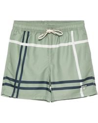Barbour - Logo-Print Swim Shorts - Lyst