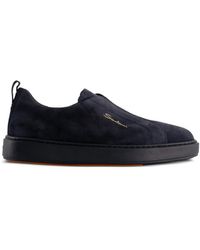 Santoni - Zapatillas slip-on con puntera redonda - Lyst