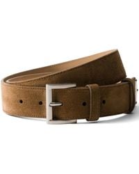 Prada - Suede Enamel Triangle-Logo Belt - Lyst