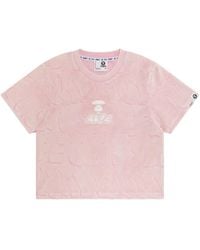 A Bathing Ape - Logo-Embroidered T-Shirt - Lyst