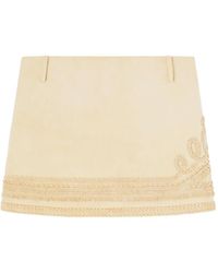 Ermanno Scervino - Embroidery Suede Skirt - Lyst