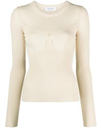 Marine Serre - Rib-Knit Long-Sleeve Top - Lyst
