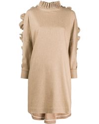 Teija Jurk Met Franje Hals - Naturel