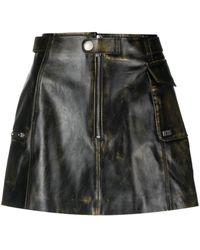 Gcds - Biker Leather Cargo Miniskirt - Lyst