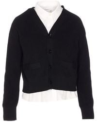 Sacai - Button-front knitted cardigan - Lyst