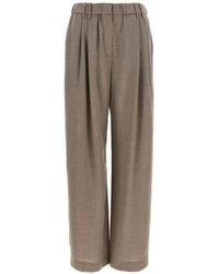 Brunello Cucinelli - Pleated Wide-Leg Trousers - Lyst
