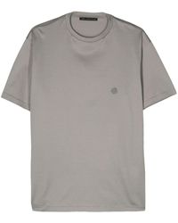 Low Brand - T-Shirt mit Logo-Stickerei - Lyst