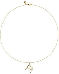 Monica Vinader - Solitaire Diamond Initial R Pendant - Lyst