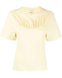 Isabel Marant - Gathered-detail Organic Cotton T-shirt - Lyst